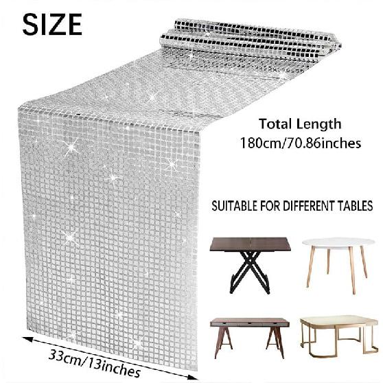 Gold Glitter Sequin Table Runner Disco Party Retro 70s 80s Theme Disco Ball Table Decorations Birthday Bachelorette Dance Parties Supplies,72 Inches