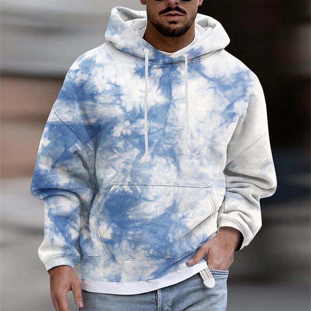 Men's Print Plush Warm Coat Fleece Sweater Casual Coat Pocket Sweater Autumn Winter Coat