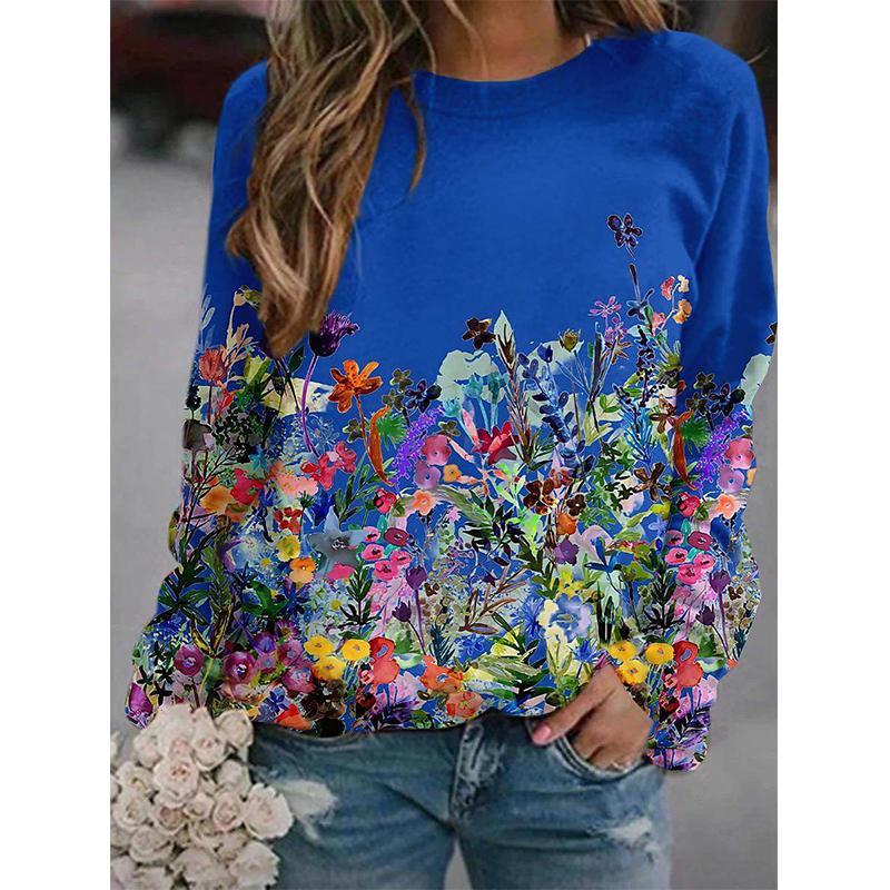 Autumn New Floral Sweatshirts Flower Bird 3D Print Hoodies Women Streetwear Long Sleeve Pullovers Tops Y2k
