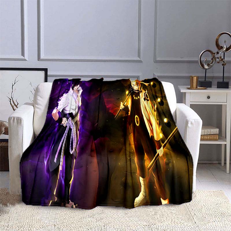 Cartoon Naruto 3D Printed Flannel Blanket for Beds Hiking Picnic Fashionable Bedspread Throw Blanket 30 Styles