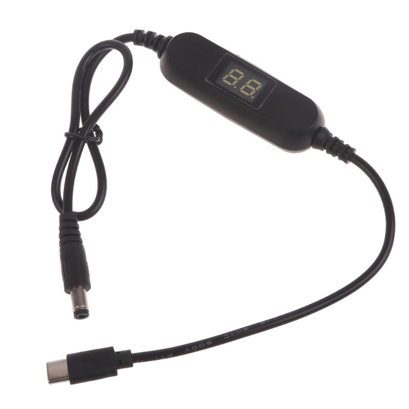 USB C Type C 5V to 1.2V 3V 4.5V 6V 7.5V 9V 12V 2.5mm/3.5mm/4.0mm/5.5mm Adjustable Voltage Cable Step Up Down Converter Cord