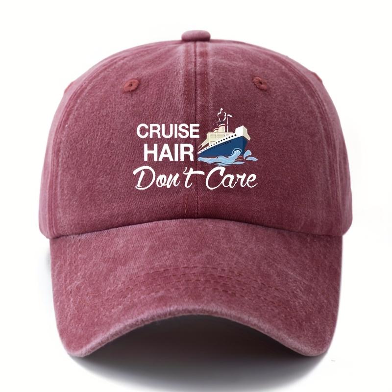 MAKEFGE Unisex Polyester Baseball Cap Casual Cruise Hair Dont Care Print Adjustable HipHop Hat with Curved Brim