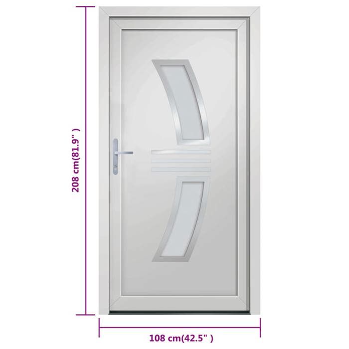 VidaXL Front Door White 108x208 Cm PVC 3187925