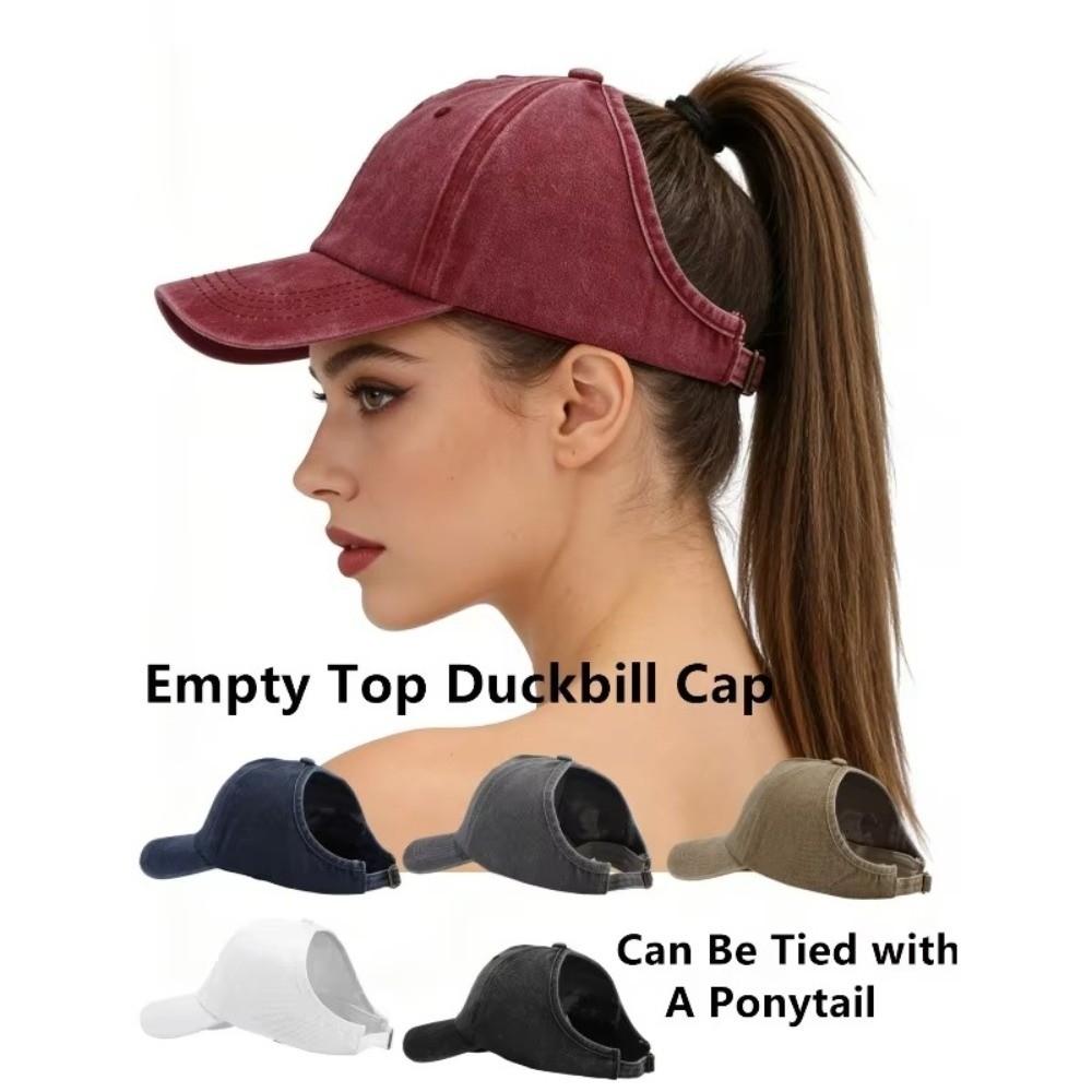 Hip Hop Empty Top Hat Adjustable Sun Protection Peaked Hat Vintage Washed Baseball Cap  Outdoor