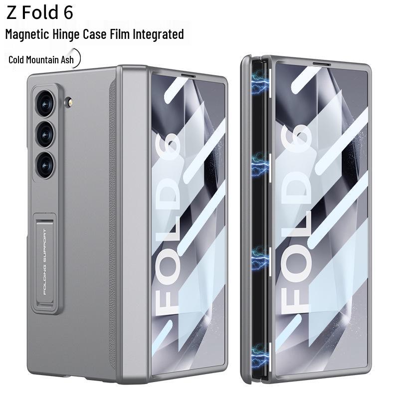 Магнитный чехол-книжка для Samsung ZFold6: Полное покрытие, Интегрированная пленка и Жесткий кронштейн