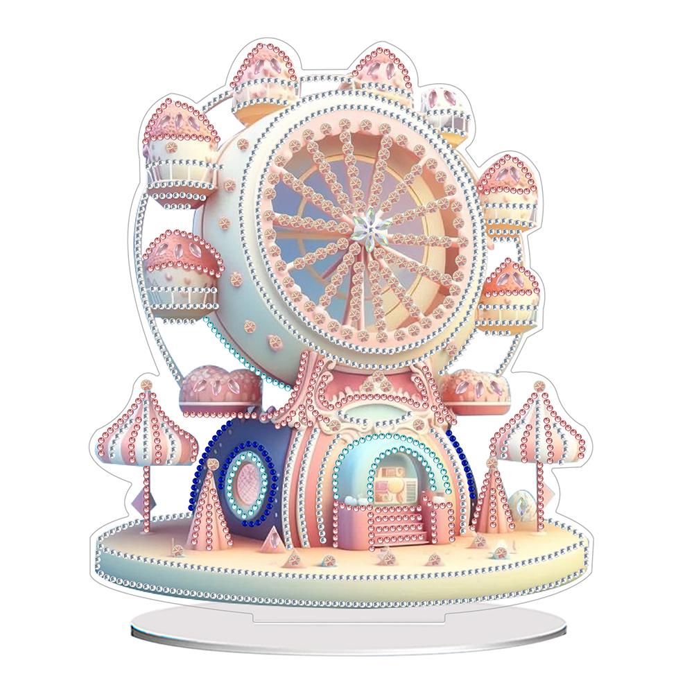 Acrylic Special Shape Easter Cross Diamond Painting Tabletop Ornaments Kit Rhinestones Desktop Ornaments for Home Office Decor