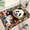 1PC Custom Name Panda Floral Garden Theme Floor Mat Ideal for Living Room, Game Rooms, Office, Bedroom,Floor Mat Playful Design