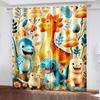 2-х компонентный мультфильм динозавр красочные животные цифровой принт гостиная шторы полупрозрачные люверсы верхние оконные шторы для спальни