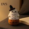 Whimsical Witch Hat Pumpkin Doll Hand Knitted Halloween Ghost Ornament, Crochet Plush with Soft Cotton Yarn Healing Companion Encouragement Card, Cute