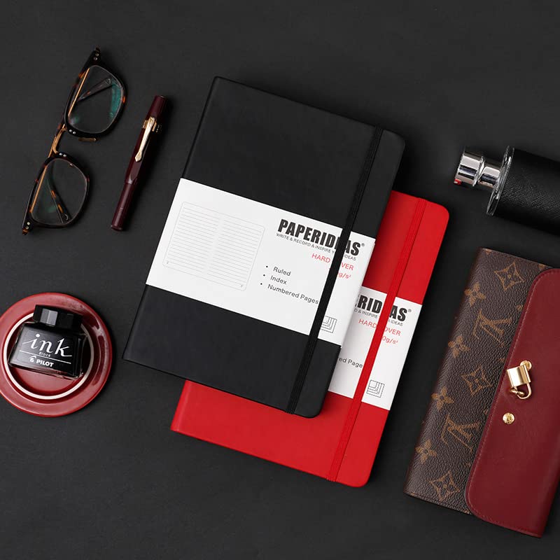 PAPERIDEAS Hardcover Notebook, A5, (Horizontal Lined, Pink)