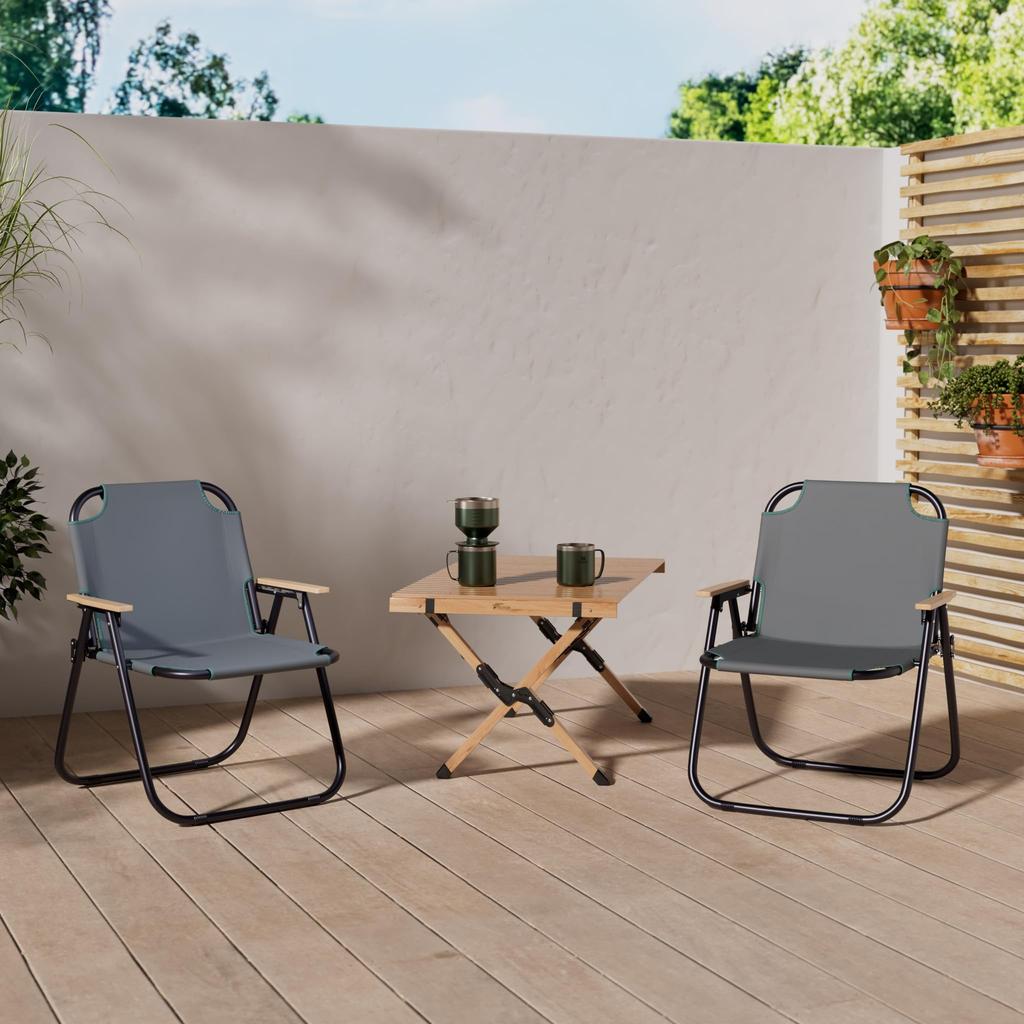 Entrex Outdoor Chair Aluminum Load Capacity 120kg Leg Cap Home Indoor Folding Backrest Armrest Simple Camping Seat Fishing Khaki W62 X X H73cm D62.5