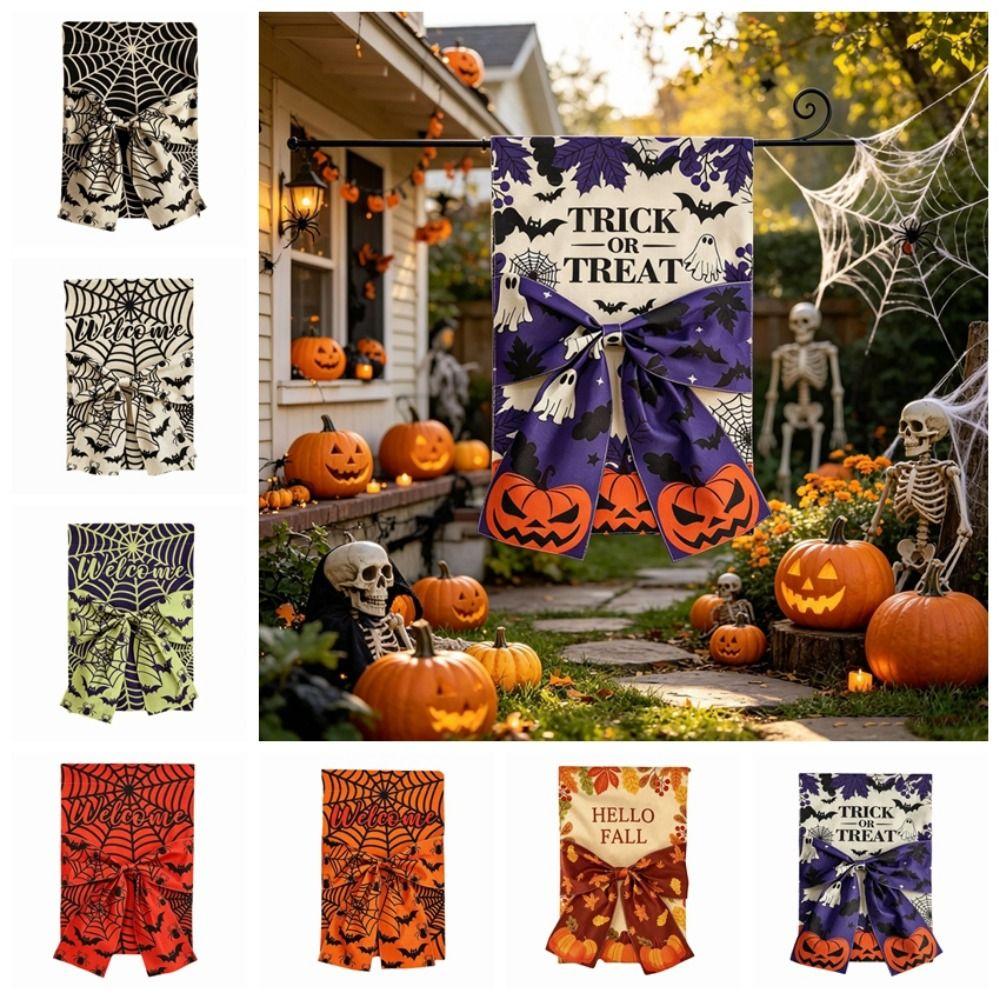 Washable Halloween Decoration Cloth Fall Garden Flag Multiple Styles Sign Outdoor Decoration  Deck