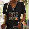 Summer Vintage 1960 To 1969 3D Print T-shirt Women Streetwear Casual T Shirts Tops Woman Harajuku V-Neck Tees Oversized Clothing