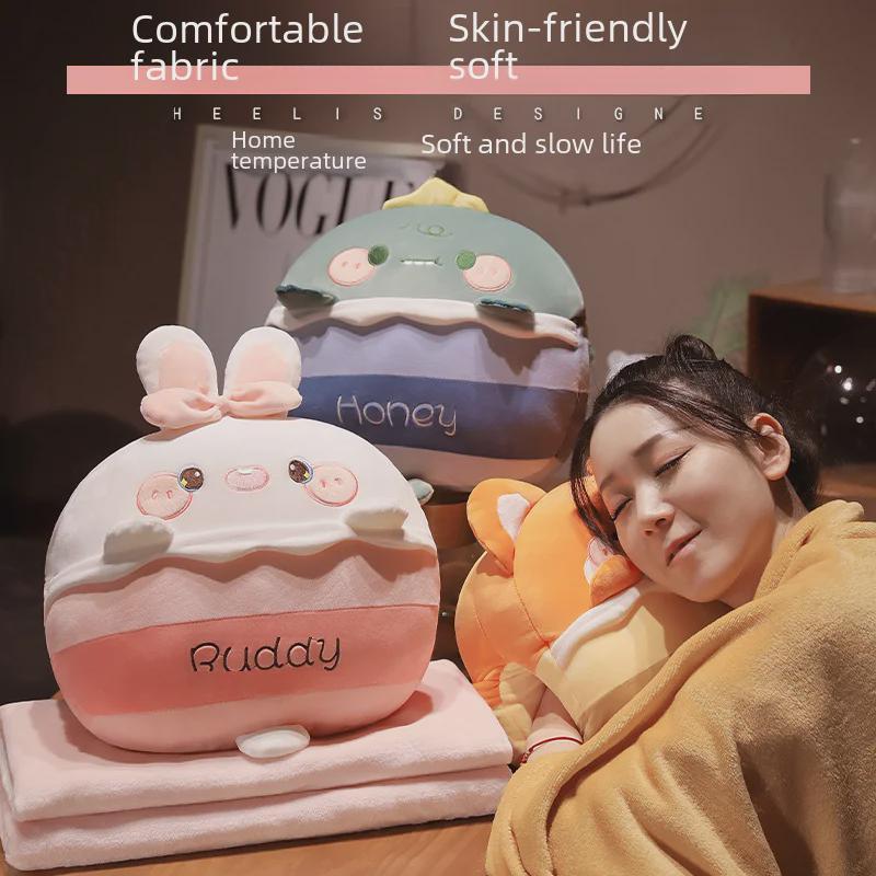 Подушка-одеяло 3 в 1 с рисунком: Грелка для рук, поддержка талии и одеяло для сна в офисе или на диване