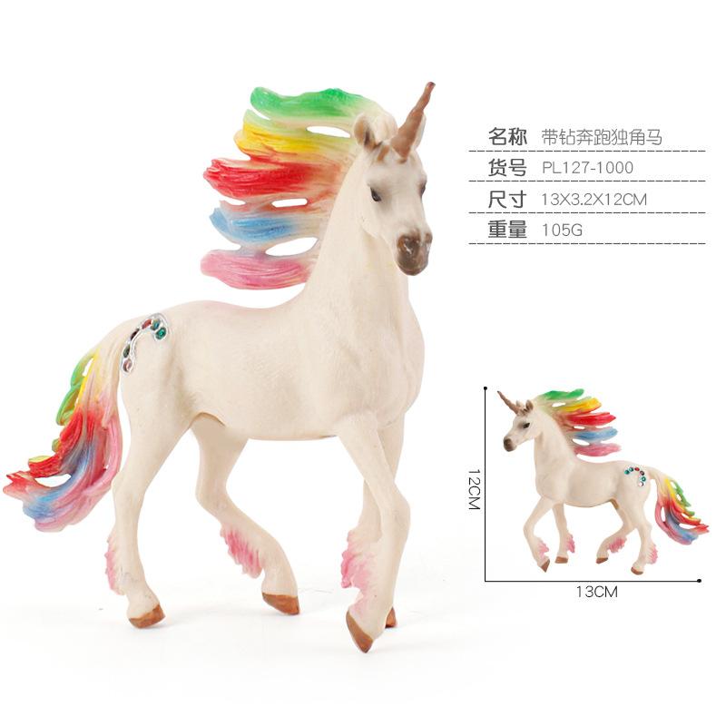 Animal Model Mythical Beast Toy Large Unicorn Rainbow Horse Pegasus Elf Sheep Ornament Doll
