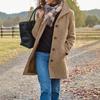 Осенне-зимнее утолщенное шерстяное женское пальто средней и длинной длины