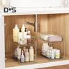 1/2Pcs 2-Tier Bathroom Under-Sink Organizers Multipurpose Transparent Stackable Containers Storage Box with Pull-Out Track