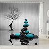 Шторка для душа Zen Spa Шторка для ванны Zen Stone для мальчиков, девочек, подростков Декор Дерево Набор шторок для душа в ванную Сине-белый Детский