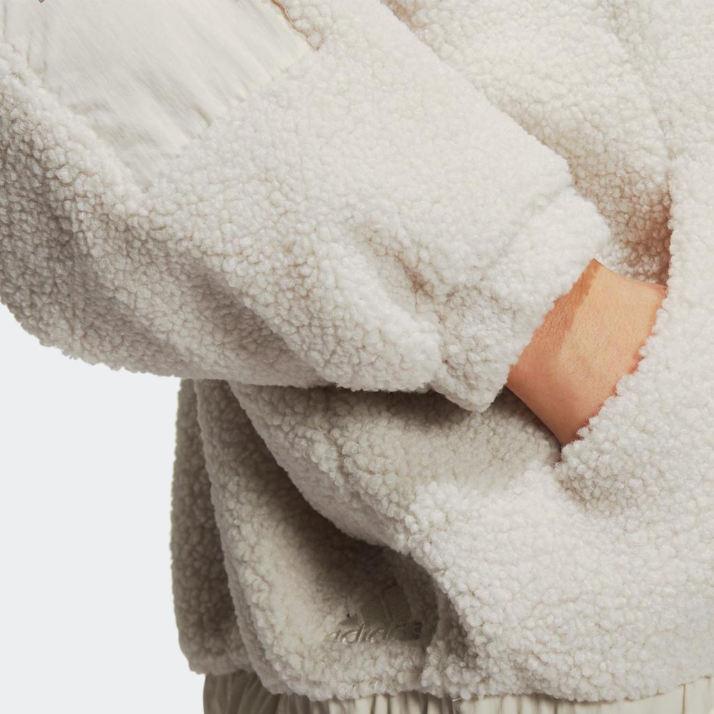 Adidas Solid Color Zip Stripe Casual Jacket Women Outerwear Alum-Earth-Brown HM7456