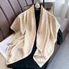 Korean New Twill Large Square Scarf Spring and Autumn Summer Scarf Scalp with Shawl Literary Age-reducing French Decoration