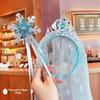 Ice and Snow Princess Hair Accessory Set: Magic Wand, Long Veil, Crown Headband, and Jewelry Gift for Girls