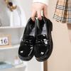 Black Thick Heel Platform College Uniform Small Leather Shoes Women's Autumn New French Heightening Mary Jane Shoes Short Single Shoes