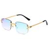 D072 Безрамные солнцезащитные очки Spring Feet с отделкой, женские, с постепенным изменением цвета, мужские, уличные очки