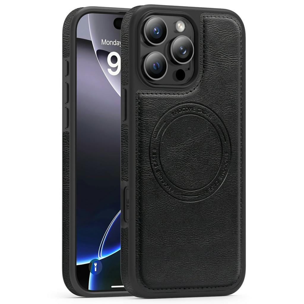 For iPhone 16 Pro Max Case Compatible with MagSafe Leather Back Phone Cover