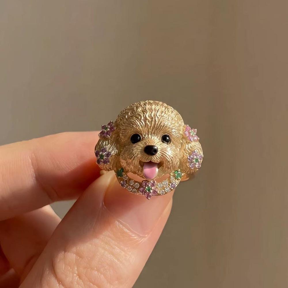 Mini Cat Ring Sweet Animal Jewelry Cute Dog Ring  Girlfriend Gift