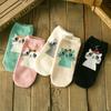 1 Pair Women Cotton Socks Cartton Cat Sweet Socks for Girl Famale Cute Dress Socks Casual Summer Cute Comfortable Short Socks