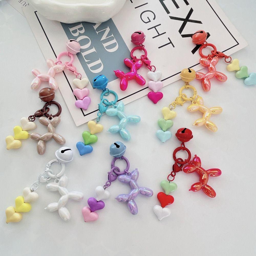 Cute Jelly Dog Key Chain Kawaii Love Puppy Keyring Creative Dog Balloon Keychain  Car Key