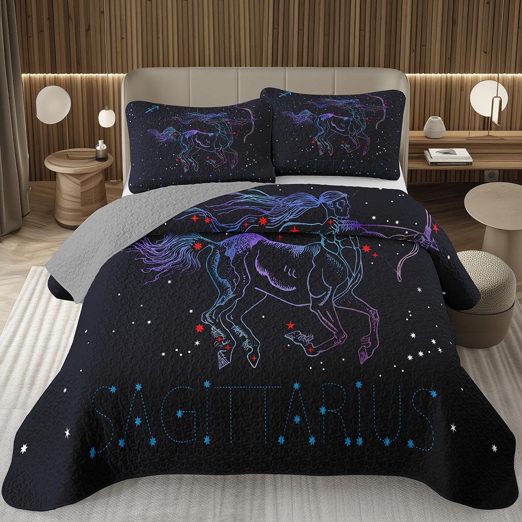 Покрывала 12 Знаков Зодиака Астрология Зодиак Покрывало Бохо Экзотический Комплект Постельного Белья Твин Кинг Двустороннее Серое Стеганое Покрывало