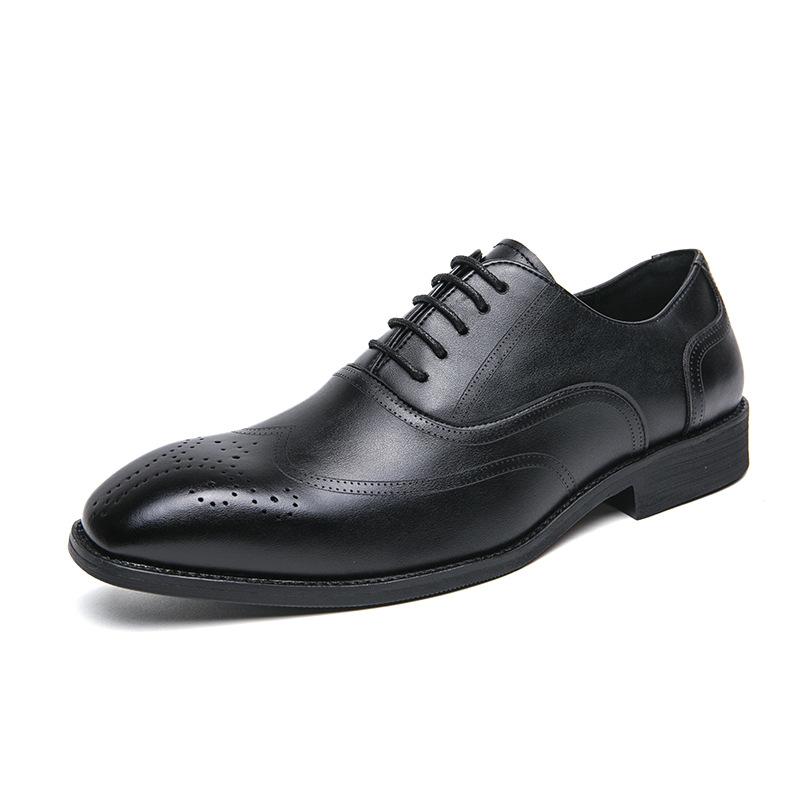 2024 new men's shoes large size new leather shoes fashion British style pointed leather shoes trend casual leather shoes men