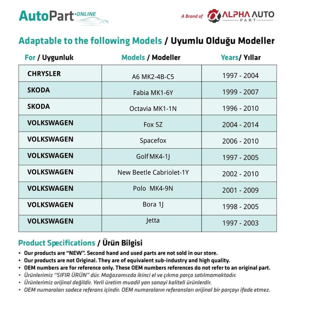 Ремкомплект замка для Volkswagen Fox, Spacefox, Golf, New Beetle