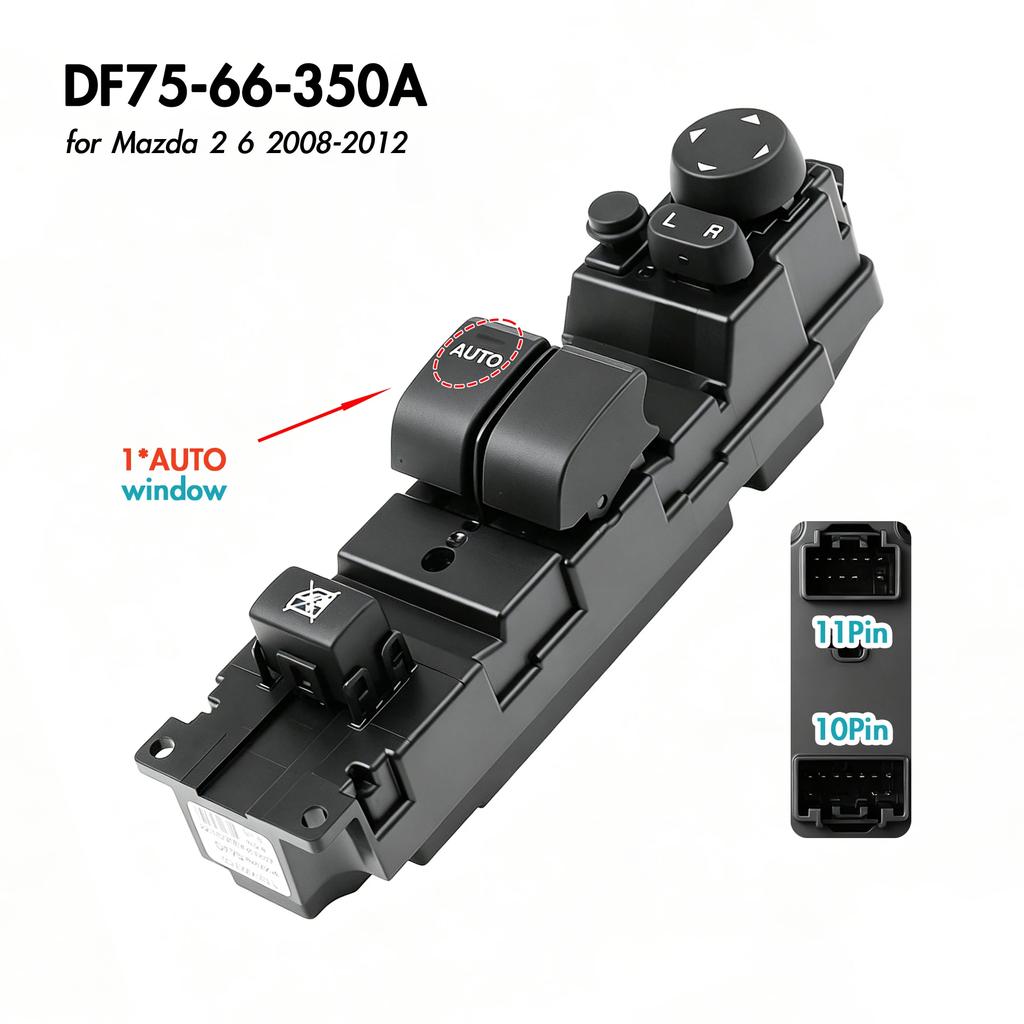 DF75-66-350A 03124270 For Mazda 2 6 2008-2012,Front Left Driver Side Electric Power Window Switch Glass Lifter Control Button