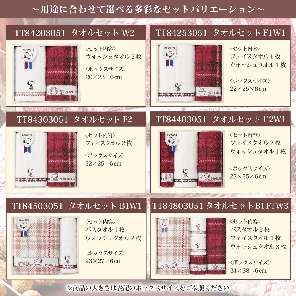 Nishikawa Snoopy Gift Towel Set 34X76cm Washable Check Tea Time Relaxing Present PEANUTS Made In Japan PN4652 Gift Check Multi TT84503051 [Nishikawa]