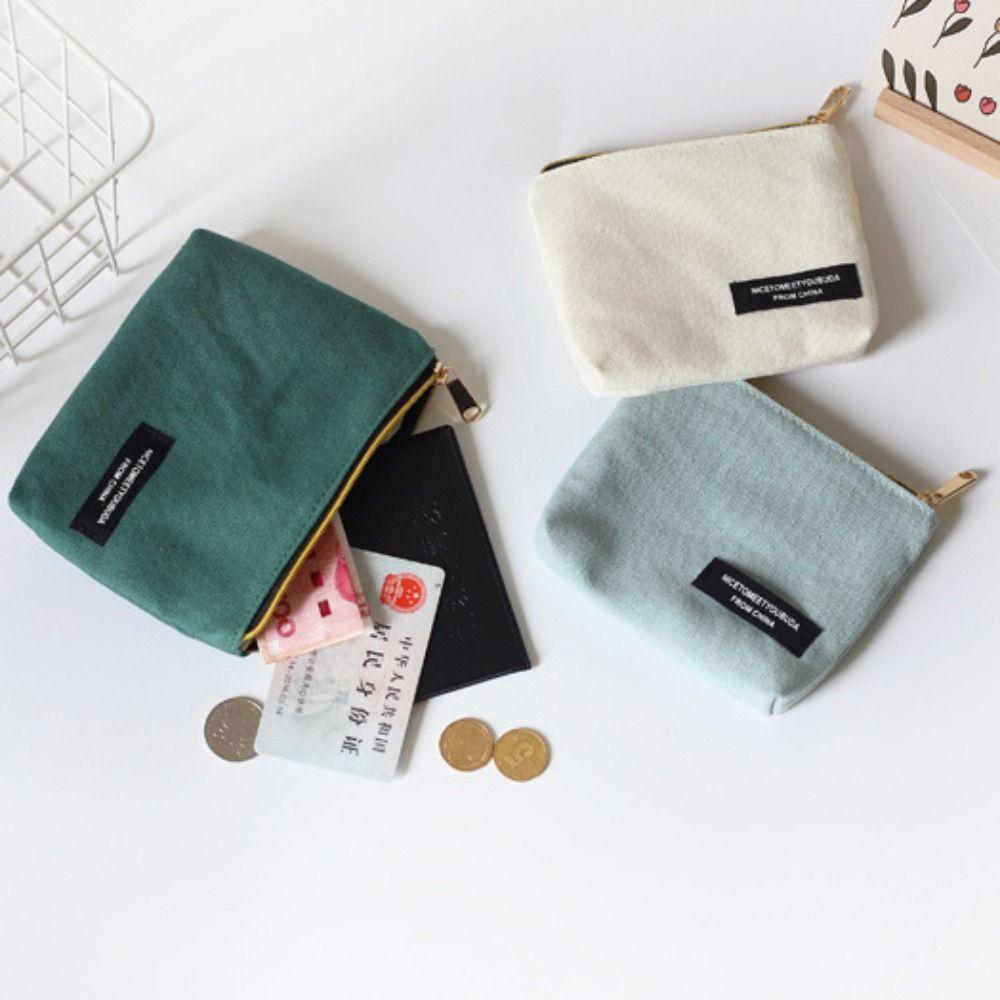Мини-сумка для помады, холщовая косметичка в корейском стиле, кошелек для мелочи для женщин