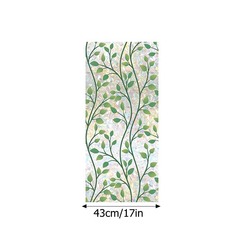 Радужная стеклянная пленка, цветная наклейка на окно с растением, ПВХ, статическая наклейка, наклейки для ванной комнаты, декоративные самоклеящиеся пленки