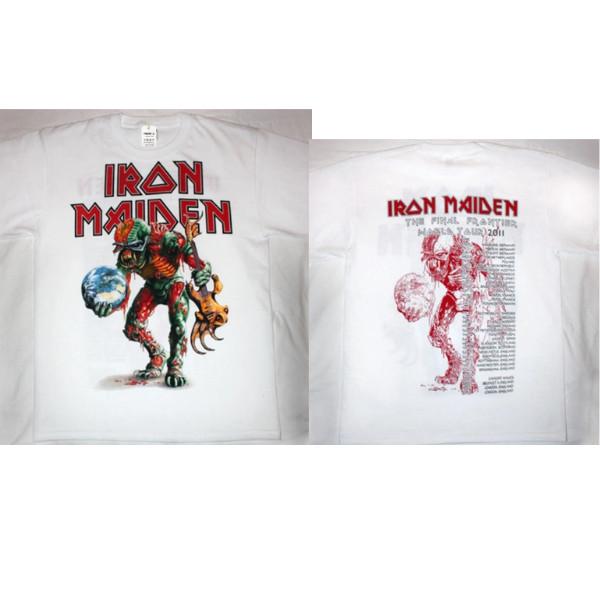 Новая одежда IRON MAIDEN THE FINAL FRONTIER TOUR 2011 НОВАЯ БЕЛАЯ ФУТБОЛКА Унисекс Футболка