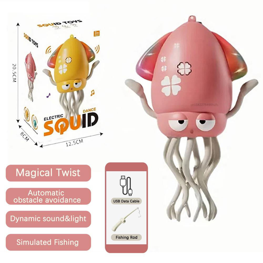 Креативная танцующая игрушка-осьминог, забавная ползающая, с автоматическим сенсором, избегающая препятствий, электронный питомец с музыкой и светом, детские рождественские подарки