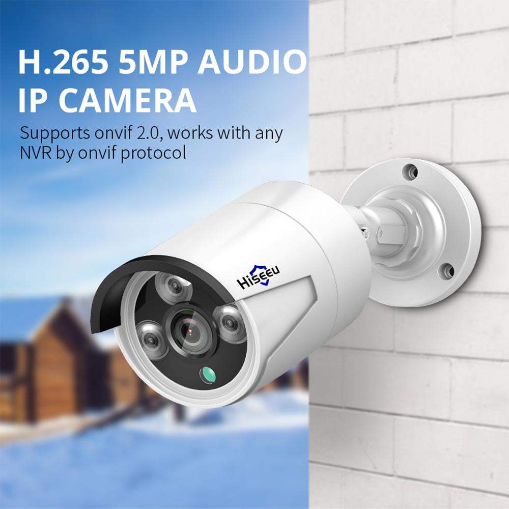 5MP Super High Definition POE Security Camera with Audio Night Vision Motion Detection Remote Access IP66 Waterproof Security Camera