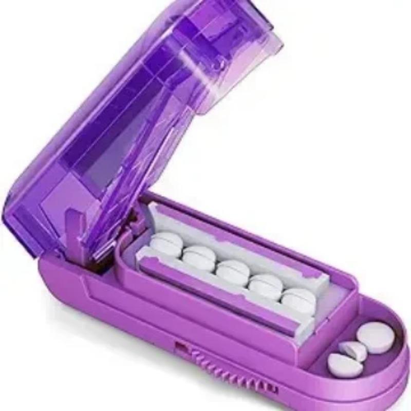 Portable Pill Cutter Box Gear Adjustable Hidden Cutter Mini Drug Box Tablet Cutter Pill Case Storage Crusher Travel Pill Box