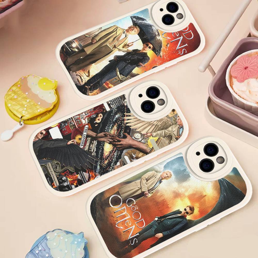 Tv Show G-Good Omens Phone Cover For IPhone 11 12 13 14 15 16 Pro Max Mini Plus Soft Leather Case