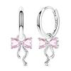 Purple Zircon Hoop Earrings 925 Silver U-shaped Liquid Metal Love Heart Fashion Earrings For Women Jewelry