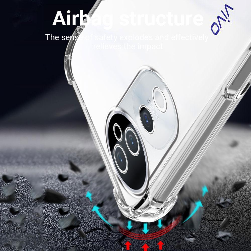 Shockproof Airbag Clear Case For Vivo V40 Pro 5G Soft Silicone Phone Case For Vivo V40 SE Protect Cover for VIVO V40 5G Funda