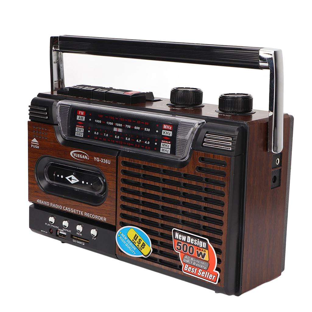 Кассетный плеер AM FM Радио Мощный сигнал Бесшумный Поддержка Карты Памяти и USB Портативная Кассета