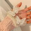Супер Фея Белая Сетчатая Бабочка Жемчужная Заколка Для Волос Девушка Сердце Лесной Стиль Фея Бант Милая Заколка Для Волос Боковая Плетеная Универсальная Головная Убор