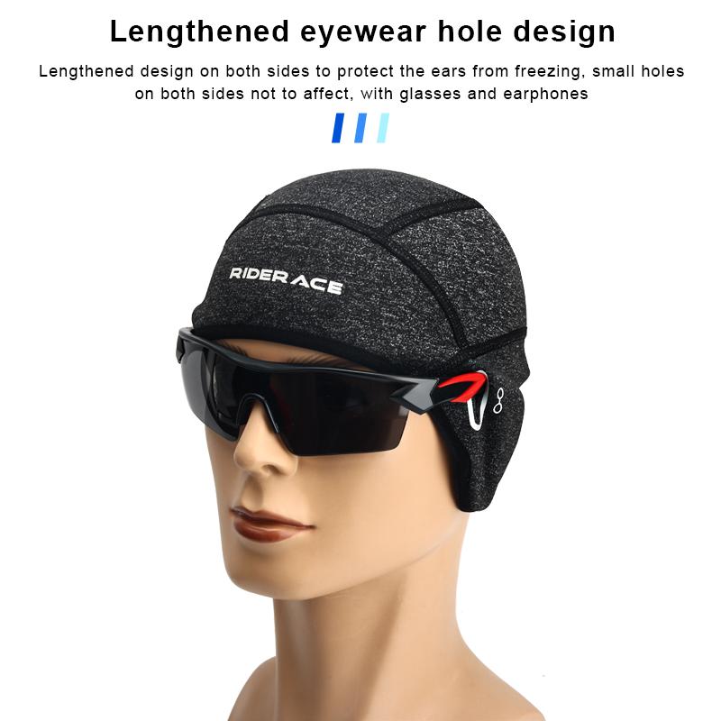 Winter Fleece Cycling Cap Windproof Thermal Skull Cap Cycling Helmet Liner Outdoor Sport Hat Running Skiing Motocycle Headwear