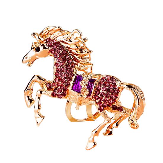 Keychain 2026 Year of Horse Key Chain Shiny Rhinestone Horse Animal Design Keychain Bag Charm Accessory