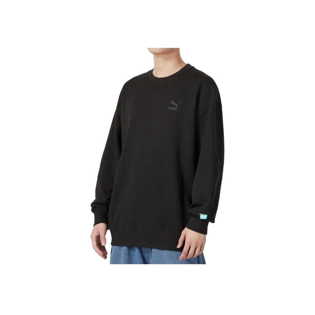 Puma Свитшот с круглым вырезом и логотипом, мужской, черный 624941-01